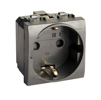 Электрическая розетка, с заземлением, со шторками, черная, 2 мод. Электрическая розетка, с заземлением, со шторками, черная, 2 мод.