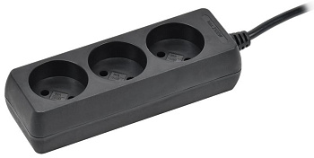 Удлинитель У3 3 места б/з 5м 2х0,75мм2 10А 250В чер. IEK