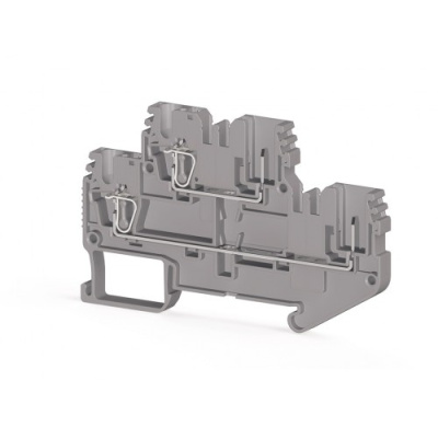 Четырехполюсная пружинно-зажимная клемма CTP 2,5-2F (серая)