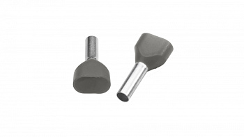 Наконечник гильзовый изолированный двойной (серый); IES 2x2,5/10