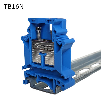 Клемма винтовая проходная 2 контакта 16 мм2, синяя