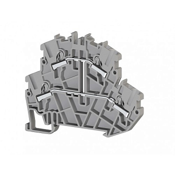 Клеммник пруж.быстрозажимной (Push in) 2-х ярусный, 2,5мм.кв., с внутр.перемычкой, (синий); PYK2,5-2FK (40шт/упак)