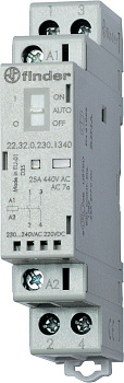 Модульный контактор; 1NO+1NC 25А; контакты AgNi; катушка 230В АС/DC; ширина 17.5мм; степень защиты IP20; опции: мех.индикатор + LED Модульный контактор; 1NO+1NC 25А; контакты AgNi; катушка 230В АС/DC; ширина 17.5мм; степень защиты IP20; опции: мех.индикатор + LED