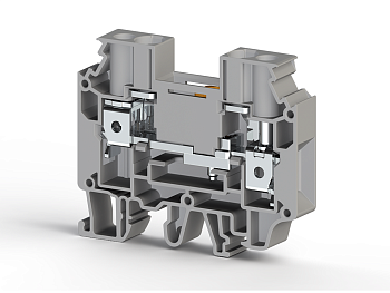 Клеммник измерительный с возм. установки штекерных перемычек, 10мм.кв., (серый); WGO2IR