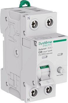 Systeme9 Авт. выкл. диф. тока (АВДТ) 1P+N C 40A 6kA 30мА Тип-AC 230В