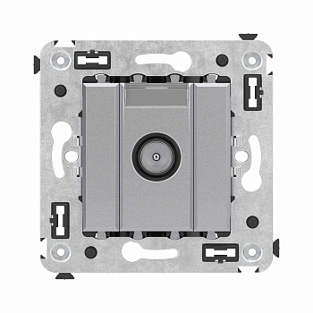 Розетка TV оконечная в стену, "Avanti", "Закаленная сталь"