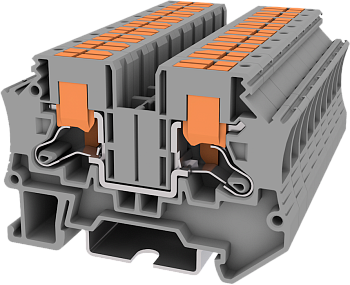 TPV6-2-GY Клемма TP 1-1 проходная боковой ввод Push-in, сеч.6мм2, сер.