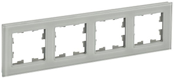 BRITE Рамка 4-мест. РУ-4-2-БрД стекло дым. IEK