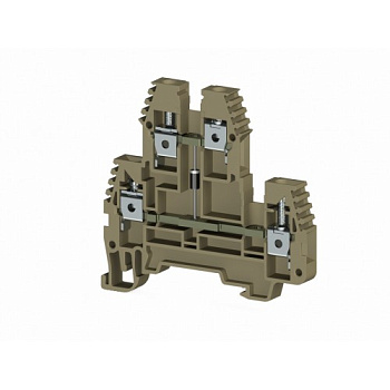 Клеммник 2-х ярусный  4мм.кв., с диодом, (бежевый); PIK4ND-B