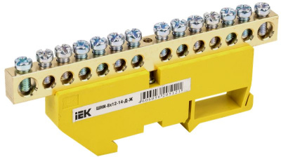 Шина РЕ земля на DIN-изол тип "Стойка" ШНИ-8х12-14-Д-Ж