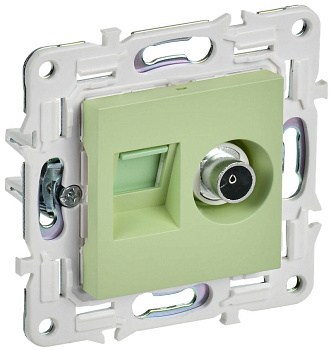 SKANDY Роз. двойная TV+RJ45 кат.5E SK-A14M мятн. IEK