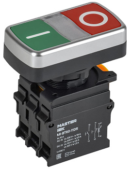 Кнопка "I-O" с подсветкой d=22мм 1NO+1NC MASTER IEK Кнопка "I-O" с подсветкой d=22мм 1NO+1NC MASTER IEK