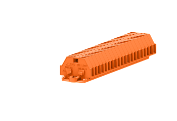 1-1 проходная клемма с боковым подключением с крепёжными фланцами серии 240, оранжевая