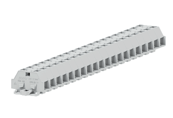 2-2 проходная клемма с боковым подключением с крепёжными фланцами серии 241, светло-серая