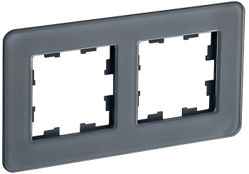 BRITE Рамка 2-мест. РУ-2-2-Бр стекло графит RE IEK