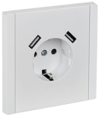 FORTE&PIANO Роз. з/к/ш в/к 16А USB A+A 3,1А FP245 бел. IEK