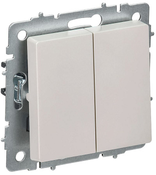 BRITE Выключ. 2-кл. перекр. 10А ВС10-2-3-БрЖ жемч. IEK