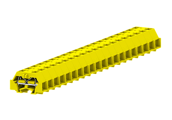 2-2 концевая проходная клемма с боковым подключением с защёлкивающимися ножками серии 241, жёлтая